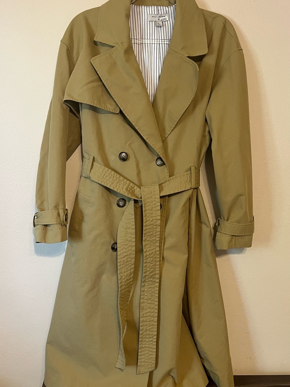 NILI LOTAN x Target Women’s Size Large Pleated Back Trench Coat Khaki Winter